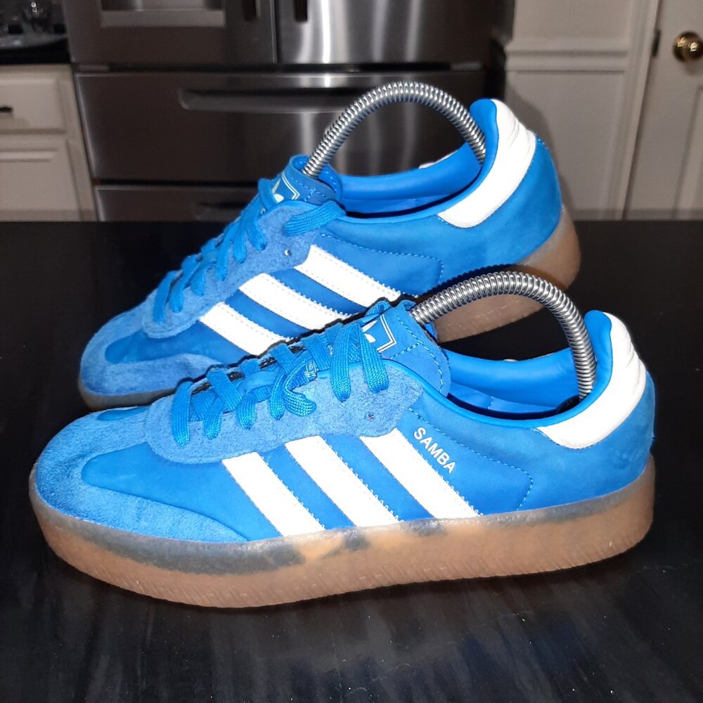 Adidas Womens Samba Sambae JI2743 Blue White Gum Casual Sneakers Size 8.5 - Picture 12 of 16